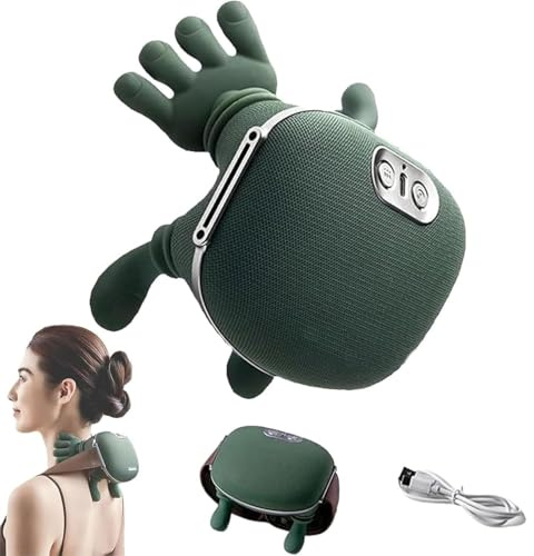 Back Massager for Shoulder and Neck, 4D Shiatsu Neck Massager with Heat, 3 Speed & 2 Heat Levels, Portable Wireless Electric Shoulder Massager for Pain Relief, Gift for Home Office Travel