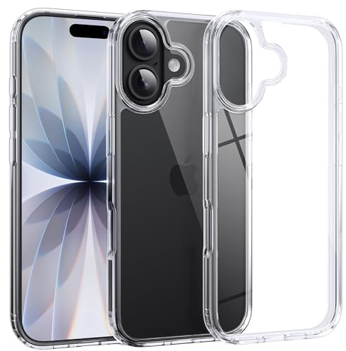 Supdeal Stoßfeste Klar Hülle für iPhone 17, [Nicht vergilbend] [10FT Militärischer Fallschutz] Hart Durchsichtig Silikon Kante Eckenairbags Fallschutz Handyhülle, 6,3 Zoll, Transparent