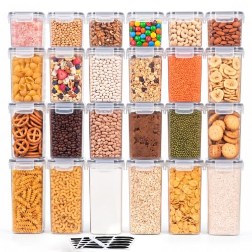 Haushaltszauber® Vorratsdosen Set XL – 24-teilig (0,8/1,4/2,0 L) | Luftdichte Vorratsdosen, Vorratsbehälter & Frischhaltedosen mit Deckel | BPA-frei & stapelbar | für Nudeln, Reis, Mehl & mehr