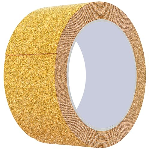 Treppenkantenprofil Vinyl, Rutschfest Winkelprofil Selbstklebend, Treppenkantenprofil Selbstklebend, 500 cm pro Rolle für den Innen- und Außenbereich(Yellow,5cm/1.97in)
