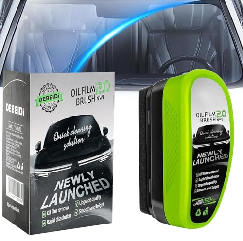 150ML Automotive Oil Film Cleaning Brush, 2.0 Green Oil Film Wipe Car Cleaning Board, Automotive Window & Windscreen Cleane for Easily Improve Clarity and Visibility (B)