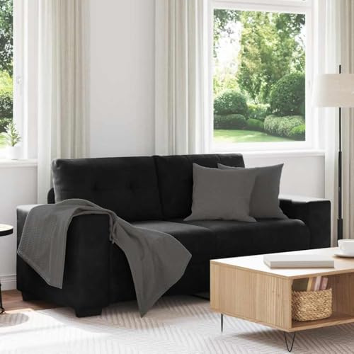 Ordellia Zweisitzer-Sofa Schwarz 181 cm Samt, Modernes Relaxsofa mit Schaumstoffpolsterung, Robustes Gestell für Wohnzimmer, Schlafzimmer, Empfangsbereich