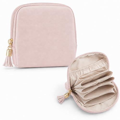 Travel Jewellery Organiser Roll, PU Leather Case with Velvet Compartments