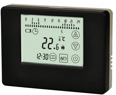 SM-PC®, Digital Funk Raumthermostat Thermostat programmierbar Touchscreen schwarz #788