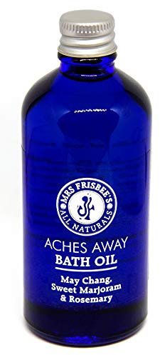 Aches Away Aromatherapy Bath Oil with May Chang, Rosemary and Sweet Marjoram Pure Essential Oils, Jojoba Seed Oil, Sunflower Seed Oil and Natural Vitamin E/Handmade/Natural/Vegan/Cruelty Free