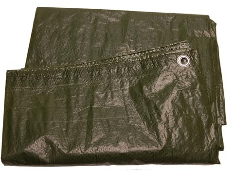 HOME It® - Bâche légère - 2,5 x 3,6 m - 50 g/m² - Imperméable et résistante au Vent - Renforcement Double Couture - Œillets en Aluminium, Vert