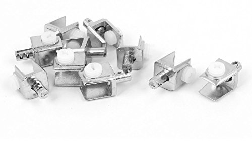 sourcing map 10Pcs Abrazaderas De Vidrio Ajustable De 3Mm A 8Mm De Espesor Con Forma Rectangular Soporte Estante De Presilla