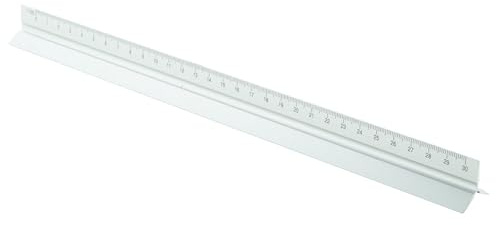 30 cm Maßstab Lineal, Dreieckig Metall Aluminium-Lineal metrisch für Architekten und Ingenieure 1:20, 1:25, 1:50, 1:75, 1:100