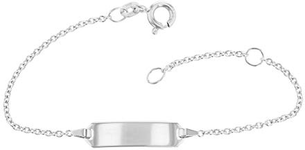 JC Trauringe 585 guld baby ID-armband barn guldarmband 14 cm I baby armband vitt guld I ankarkedja armband med gravering doparmband guld namnarmband I barnsmycken tillverkade i Tyskland I 505.53351