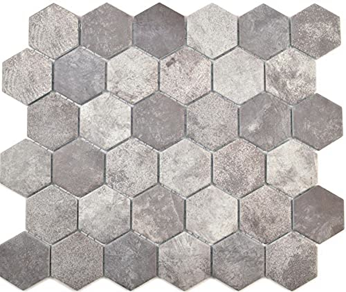 Mosaico in ceramica esagonale cemento grigio scuro parete pavimento cucina bagno piastrelle mosaico piastrelle mosaico
