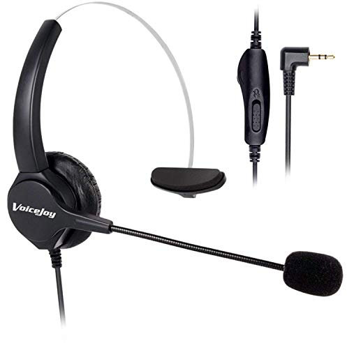 VoiceJoy Headset Headphones with Volume+Standard 2.5mm Plug Jack for Cisco SPA Series Spa303 Spa504g and Other, Polycom Soundpoint IP 320 330, Grandstream, Linksys,Cortelco