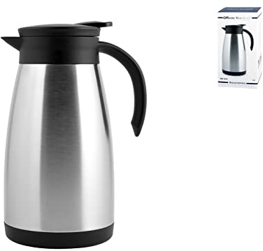 Officine Standard Brocca Termica, Acciaio Inox con manico nero, Lt 0,75