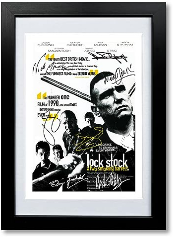 Lock Stock and Two Smoking Barrels Cast Signed A4 Poster Photo Print Framed Autograph Gift 2020 Movie Film (A4 Black Framed & Mounted)