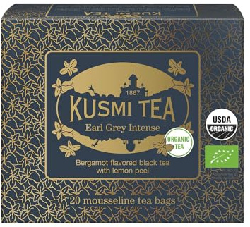 Kusmi Tea - Thé Anastasia Bio Noir à la Bergamote, Aromatisé Fleur d'Oranger - Earl Grey Emblématique - Boîte de 20 Sachets Mousseline