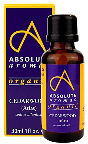 Absolute Aromas Organic Cedarwood Essential Oil 30ml | Pure, Natural, Undiluted, Cruelty Free and | for use in Diffusers, Humidifiers and DIY Recipes