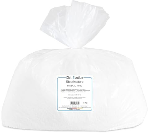 Stearin Kerzenwachs 5 kg 100% rein, pflanzlich, weiß, Kerzen herstellen, Feines Granulat, Type 1800