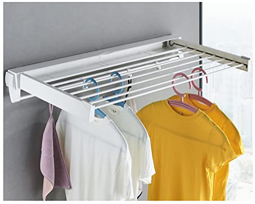 Wandtrockner/Extendable Trockenleine Ausziehbarer Wandtrockner Platzsparender Trockner Wäschereck Mit Wandmontage Für Balkon,Garderobe,Schlafzimmer (Color : White, Size : 85.5 * 37.5 * 10.7cm)
