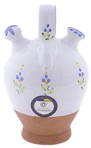 CERÁMICA RAMBLEÑA | Cruche en argile | Cruche pour enfants | Cruche originale | Pichet décoratif | Cruche Modèle D04 | 100% fait main | 0.4 litre | ÉCHO