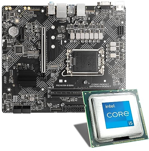 Mainboard Bundle | Intel Core i5-12400F 6x2500 MHz, MSI PRO H610M-E DDR4, 1x M.2 Port, 4X SATA 6Gb/s, USB 3.2 Gen1 | Tuning Kit | CSL PC Aufrüstkit