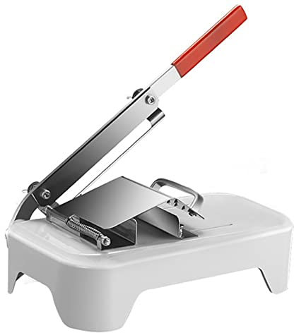 wiedao Manual Frozen Meat Slicer, Stainless Steel Jerky Slicer, for Fish Chicken Beef Frozen Meat Vegetables Deli Food Slicer Slicing Machine for Home Cooking