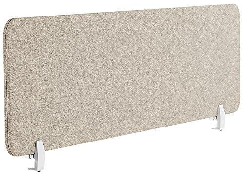 Beliani Schreibtisch Trennwand Akustik Polster beige 130 x 40 cm Schallschutz Wally