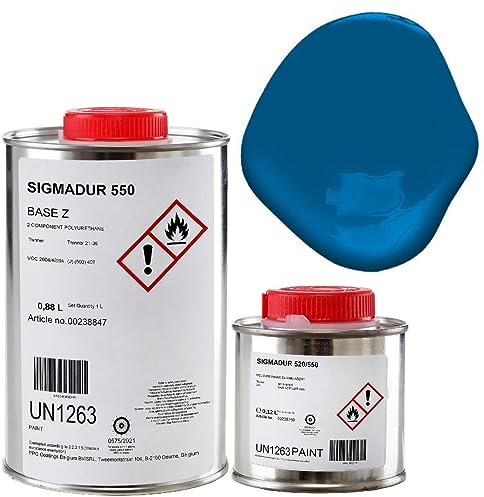 Vernice poliuretanica per barche, yacht, kayak, colore blu 1 litro, vernice anticorrosione, vernice per vasca da bagno