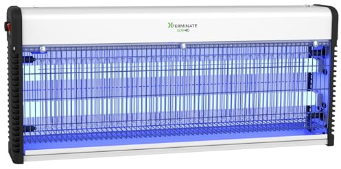 Xterminate Indoor Insect Fly Killer Zapper – LED Low Energy Attracting UV Light Electric – Kills Flying Insects, Flies, Bug, Wasp, Moths, Mosquito - Commercial for Kitchen, Cafe or Home (40W)