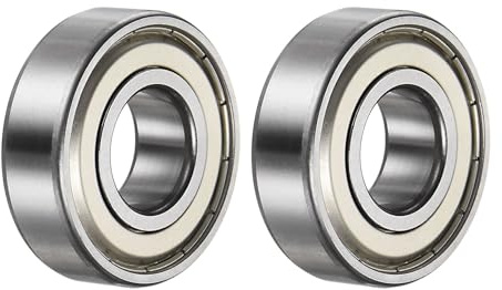 sourcing map 2 Stück 6203-2Z Rillenkugellager, 17 x 40 x 12mm C3 Doppelt Metallabgeschirmte Chromstahl-Lager, Silberton