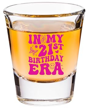 Glassicle 21st Birthday Shot Glass - In My 21st Birthday Era - Funny Birthday Gifts For Him Or Her - 21st Bday Decorations For Men, Women, daughter, Sister, Best Friend, Co-Worker - Twenty One