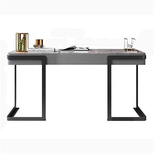 Tavolo da Ufficio Scrivania minimalista di lusso in ardesia luminosa, scrivania moderna e semplice, scrivania for PC portatile, scrivania da studio con struttura in metallo nero Scrivania Ufficio ( Co