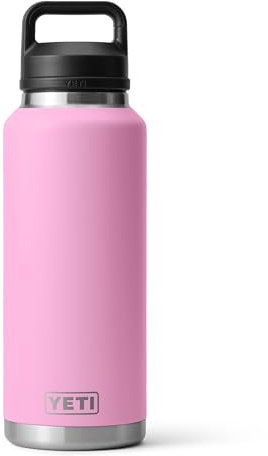 YETI Rambler 46 oz Bottle, Leakproof, Vacuum Insulated, Stainless Steel with Chug Cap, Power Pink