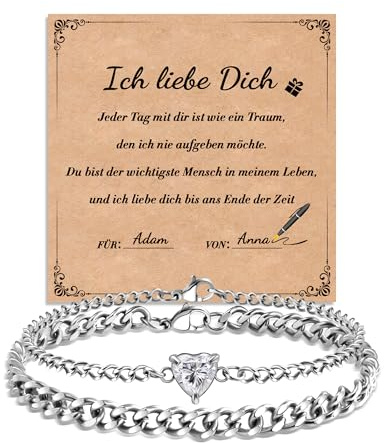 SUNSH Partner Geschenke für Beide, Partnerarmbänder für Meine Frau Freundin, Jahrestag Geschenk für Ihn, Geschenk für Freund Mann Ehemann,Weihnachten Valentinstag Geburtstag Jahrestag