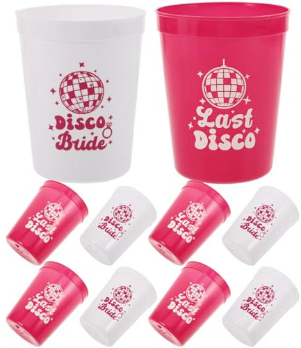 HOLIDYOYO 10pcs Unbreakable Disco Drinking Cups for Parties Reusable Juice Cups for Festivals Weddings and Gatherings
