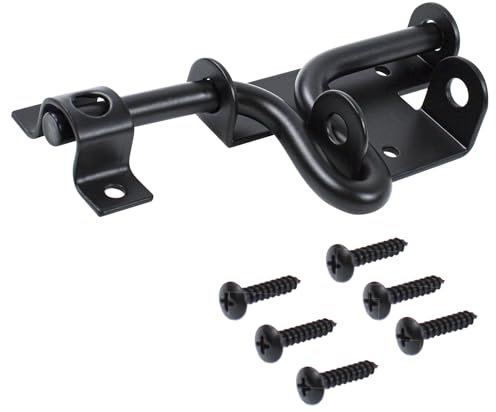 Türriegel,Robustes schieberiegel,Schwerlast Riegelverschluss mit Vorhängeschlossloch, Tür Riegel für Holztore, Schuppen, Zäune, Scheunen, Garten- und Hoftore – 160mm Schwarzes Eisen Tor Schloss