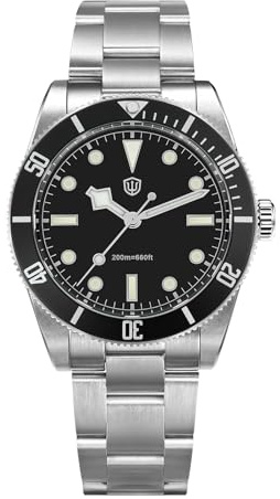 watchdives Orologi al Quarzo, WD7922 BB54 Uomo Orologio 37mm Vetro Zaffiro Orologio da Polso di Lusso 20Bar Diver Orologi per Gli Uomini