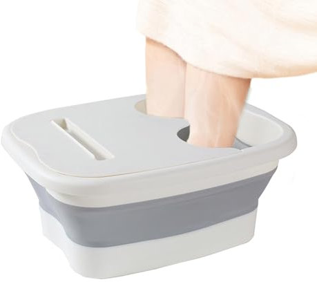 Moreeulsi Vasca da bagno per piedi da 40 x 32 x 17 cm, vasca da bagno con rulli massaggianti, vasca pieghevole per pediluvio, secchio portatile per massaggio ai piedi, bacino spa per ammollo