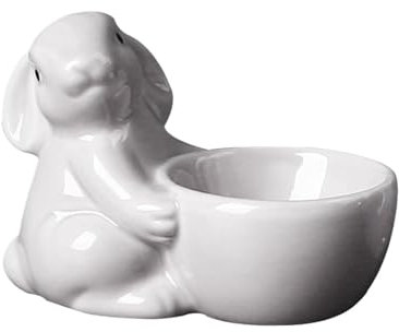 zwxqe Coquetier de Pâques, coquetiers en céramique, support créatif en forme de lapin mignon, coquetier en forme de statue de lapin, coquetier de petit déjeuner de Pâques, support pour œufs de lapin