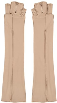 Amagogo Lange Kompressionshandschuhe, Fahrradhandschuhe, Handgelenkstütze, dehnbare fingerlose Handschuhe, Gaming-Handschuhe zum Laufen, Klettern, Arbeiten, Gelb