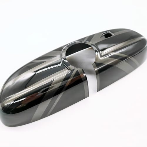Compatible with Mini Cooper Accessories Decoration ABS Interior Rearview Mirror Cover Caps Shell Case (Union Jack gg, F Series with Sensor Hole 2014-2024)