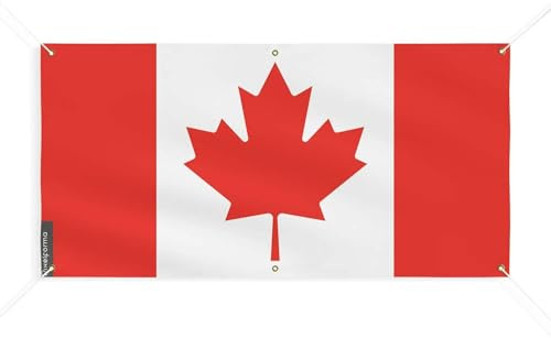 Pixelforma Bandiera del Canada 6 occhielli in diverse dimensioni (M) 90 x 180 cm