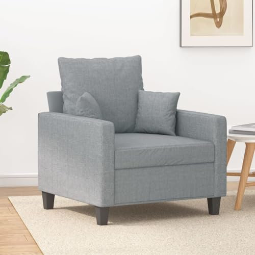 Xichuzi Sessel Hellgrau 60 cm Stoff, Fernsehsessel, Kinosessel, Lesesessel, Tv Sessel, Ohrensessel, Armsessel, Seselstuhl Wohnzimmer - 359251