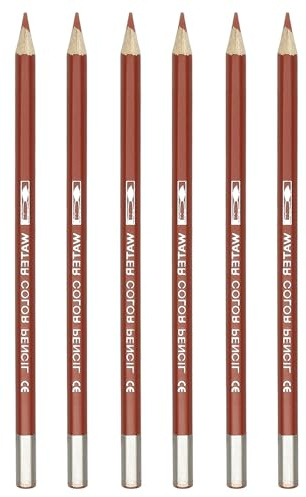 PATIKIL Watercolor Pencil, 6Pcs Water Soluble Pencils for Blending, Coloring, Sketch Drawing, Painting, Bright Brown