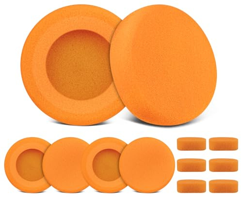 SOULWIT 6 pezzi Cuscinetti Auricolari Ricambio per Koss Porta Pro, KSC11, KSC17, KSC75 Cuffie, Padiglioni Cuffie in Spugna Morbidi e Durevoli con Schiuma ad Alta Densità - Arancione