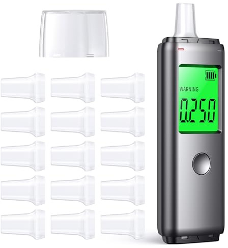 ZBK Éthylotest Automatique Double Mode, Testeur d'alcool 2 en 1 Rechargeable par USB, Portable, Précis et Rapide, pour Usage Personnel, Partageable en Toute Sécurité