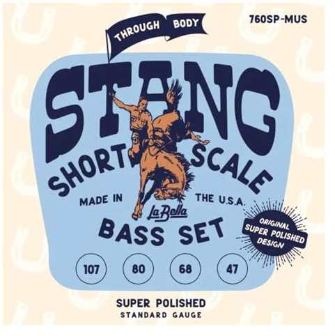 La Bella 760SP-MUS STANG - Super Polished Short Scale Through Body Light 4 - Bass Guitar String 47-107