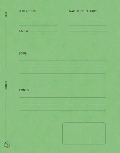 Exacompta - Ref. 220103E – Caja de 5 paquetes de 25 carpetas de alegación «Par/Contra» – en tarjeta brillante – Medidas 25 x 32 cm para documentos en formato A4 – Color tilo