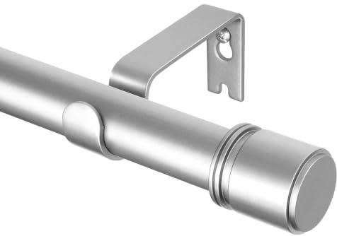 HOTOZON Ausziehbare Gardinenstange Silber 80-218 cm, 25 mm Vorhangstange | Metall-Gardinenstange, bis 15 kg, Wandmontage, Einfache Montage, Inkl. Halterungen und Zubehör, für Wohnzimmer & Schlafzimmer