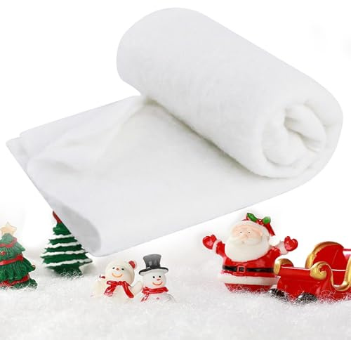 ROTKUSZ Coperta di Neve Finta di Natale, 40x150cm, Tappeto di Neve Artificiale, Rotolo di Copertura di Neve Finta, Tappeti Innevati Arrotolabili per Natale, Decorazione Invernale di Natalizio
