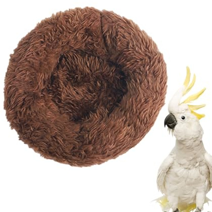 Papageiennest aus Kokosnussschale - Weich gepolstertes Baumwollnest | Warmer Schutz für Turteltauben, Nymphen, Sittiche, Kakadus und andere Vögel in der kalten Jahreszeit