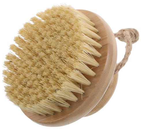 Ipetboom Spazzola Esfoliante per Doccia e Corpo in Bambù e Sisal, Spazzola Asciutta per Rimozione Pelle Morta, Portatile, per Scrub Schiena e Cura della Pelle Quotidiana
